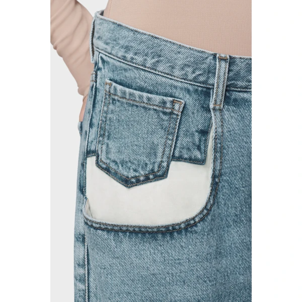 Maison Margiela Straight Jeans with Contrasted Pockets in Blue Jeans | Denim | Luxury Shoes 