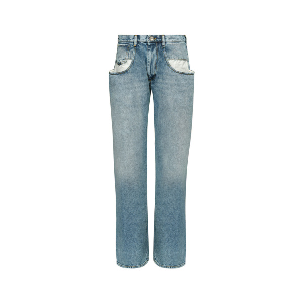Maison Margiela Straight Jeans with Contrasted Pockets in Blue Jeans | Luxury Shoes 