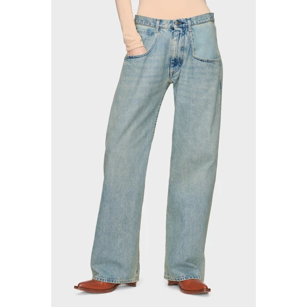 Maison Margiela Straight-Leg Jeans in Light Blue | Denim | Luxury Shoes 