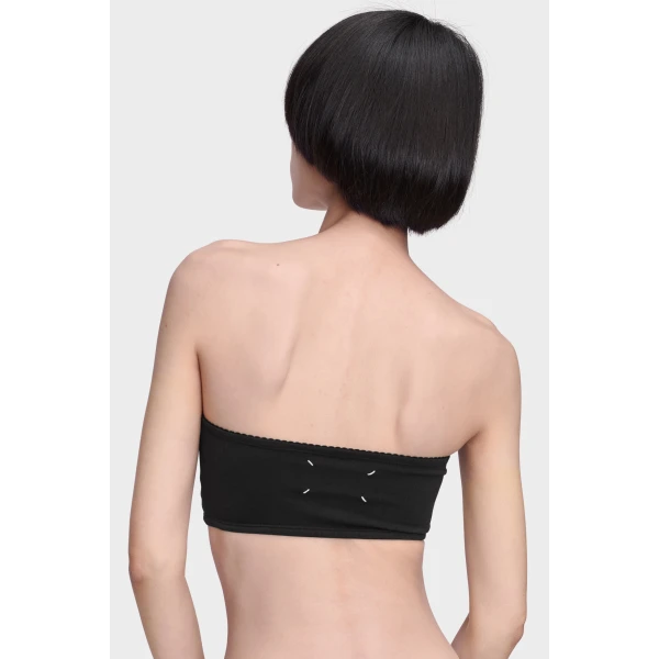 Maison Margiela Strapless Bandeau Top in Black | Cropped Top | Luxury Shoes 