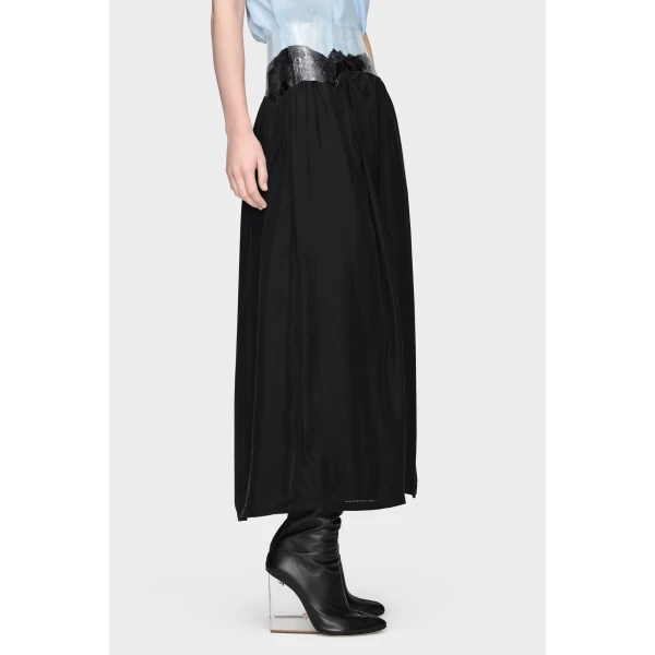 Maison Margiela Taped Midi Skirt in Black | Midi Skirts | Luxury Shoes 
