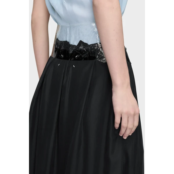 Maison Margiela Taped Midi Skirt in Black | Midi Skirts | Luxury Shoes 