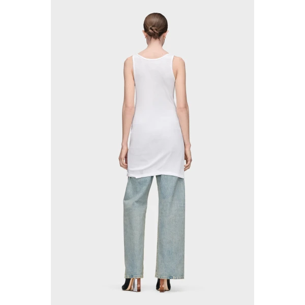 Maison Margiela Taped Rib Mini Dress in White | Mini Dresses | Luxury Shoes 