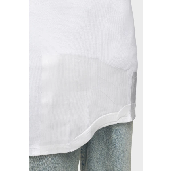 Maison Margiela Taped Rib Mini Dress in White | Mini Dresses | Luxury Shoes 
