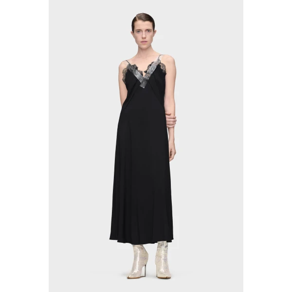 Maison Margiela Taped Slip Dress in Black | Midi Dresses | Luxury Shoes 