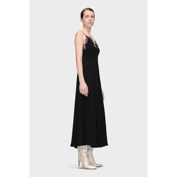 Maison Margiela Taped Slip Dress in Black | Midi Dresses | Luxury Shoes 
