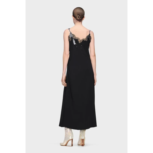 Maison Margiela Taped Slip Dress in Black | Midi Dresses | Luxury Shoes 