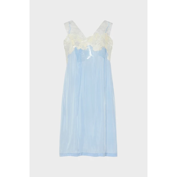 Maison Margiela Taped Slip Dress in Light Blue | Mini Dresses | Luxury Shoes 