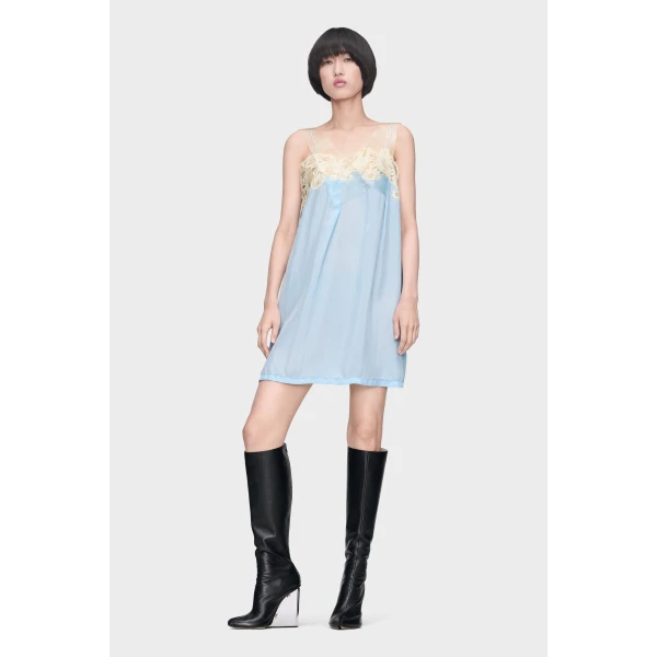 Maison Margiela Taped Slip Dress in Light Blue | Mini Dresses | Luxury Shoes 