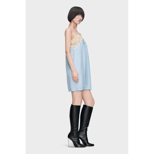 Maison Margiela Taped Slip Dress in Light Blue | Mini Dresses | Luxury Shoes 