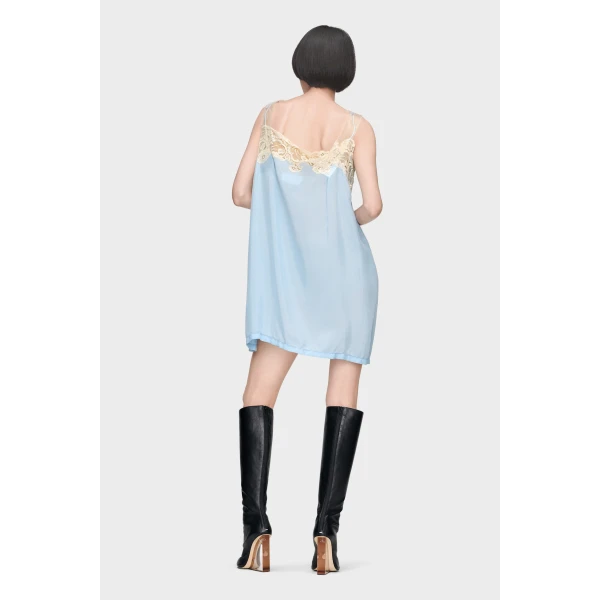 Maison Margiela Taped Slip Dress in Light Blue | Mini Dresses | Luxury Shoes 