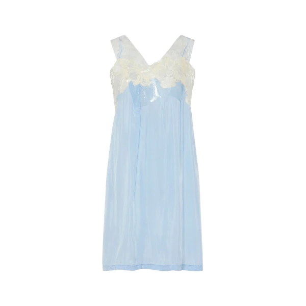 Taped Slip Dress in Light Blue