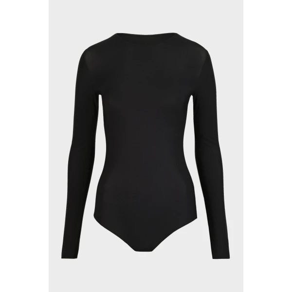 Maison Margiela Technical Jersey Crew-Neck Bodysuit in Black | Bodysuit | Luxury Shoes 