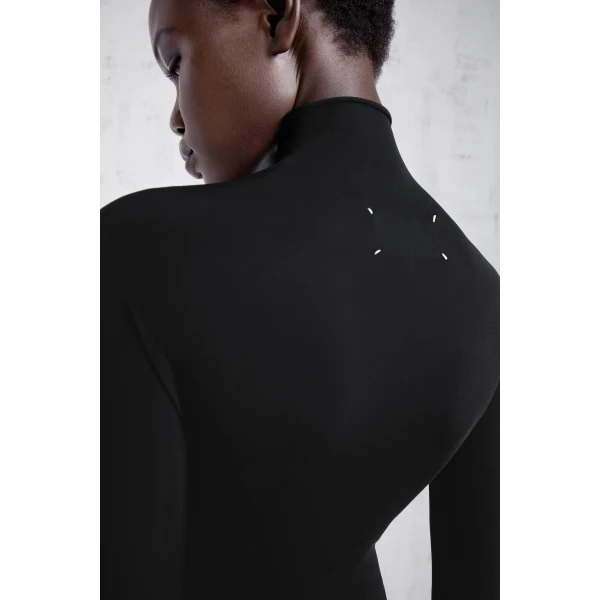 Maison Margiela Technical Jersey Turtleneck Bodysuit in Black | Bodysuit | Luxury Shoes 
