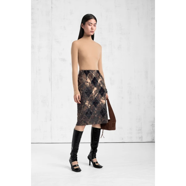 Maison Margiela Technical Jersey Turtleneck Bodysuit in Nude | Bodysuit | Luxury Shoes 