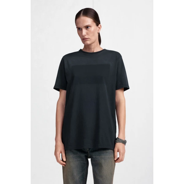 Maison Margiela Tonal Patch Cotton Jersey T-Shirt in Black | T-shirts | Luxury Shoes 