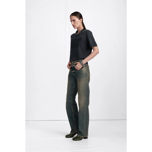 Maison Margiela Tonal Patch Cotton Jersey T-Shirt in Black | T-shirts | Luxury Shoes 