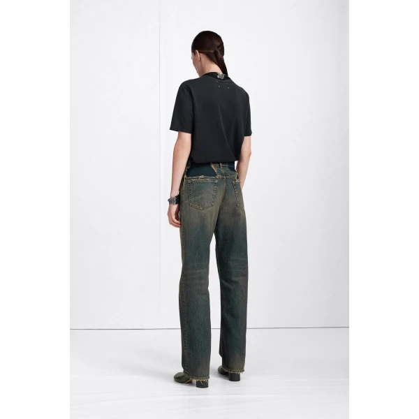 Maison Margiela Tonal Patch Cotton Jersey T-Shirt in Black | T-shirts | Luxury Shoes 