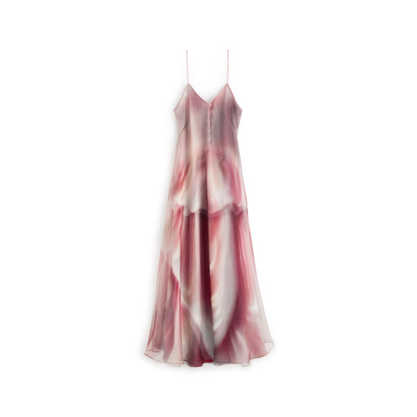 Maison Margiela Trompe L'oeil Organza Slip Dress in Multicolour | Luxury Shoes 