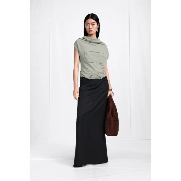 Maison Margiela Twisted Back Cotton Top in Sage Green | Tops | Luxury Shoes 