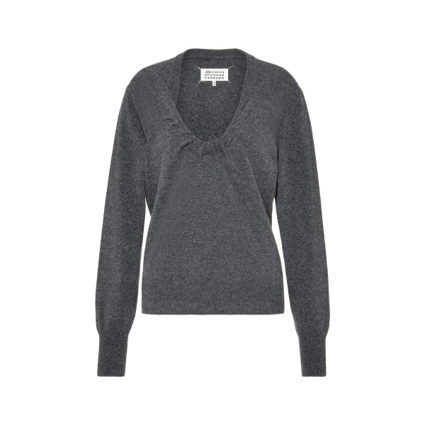 Maison Margiela Twisted Knit Crewneck Sweater in Grey | Luxury Shoes 