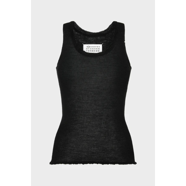 Maison Margiela Twisted Knit Tank Top in Black | Sleeveless | Luxury Shoes 