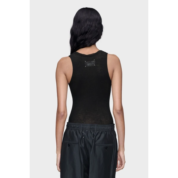 Maison Margiela Twisted Knit Tank Top in Black | Sleeveless | Luxury Shoes 