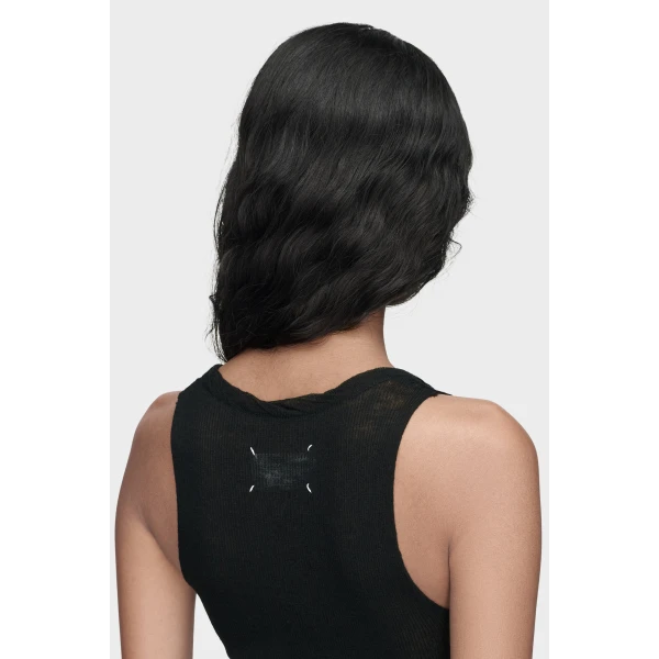 Maison Margiela Twisted Knit Tank Top in Black | Sleeveless | Luxury Shoes 