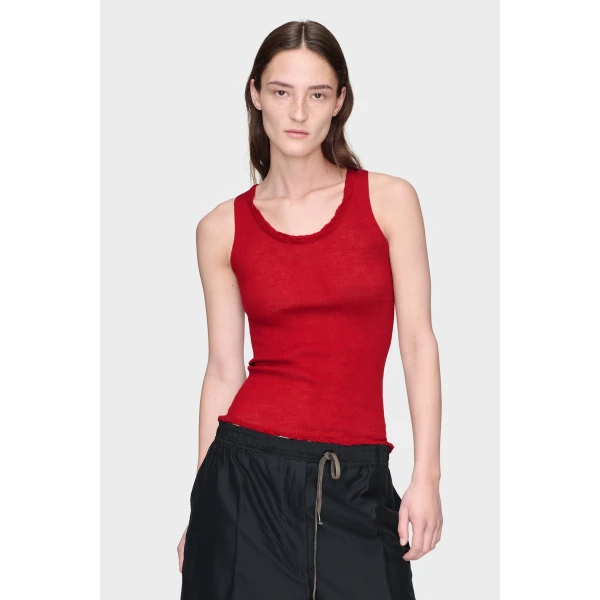 Maison Margiela Twisted Knit Tank Top in Red | Sleeveless | Luxury Shoes 