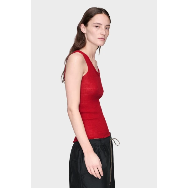 Maison Margiela Twisted Knit Tank Top in Red | Sleeveless | Luxury Shoes 