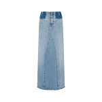 Maison Margiela Two-Tone Denim Maxi Skirt in Blue Jeans | Luxury Shoes 