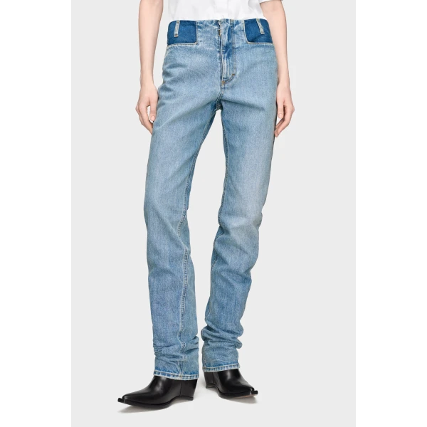 Maison Margiela Two-Tone Denim Trousers in Blue | Pants | Luxury Shoes 