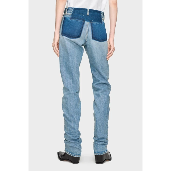 Maison Margiela Two-Tone Denim Trousers in Blue | Pants | Luxury Shoes 