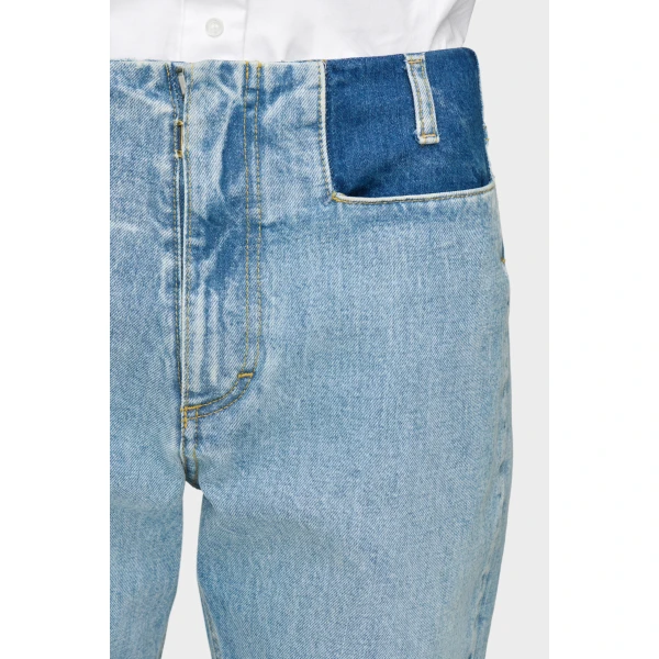 Maison Margiela Two-Tone Denim Trousers in Blue | Pants | Luxury Shoes 