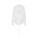 Maison Margiela V-Neck Cotton Shirt in White | Luxury Shoes 