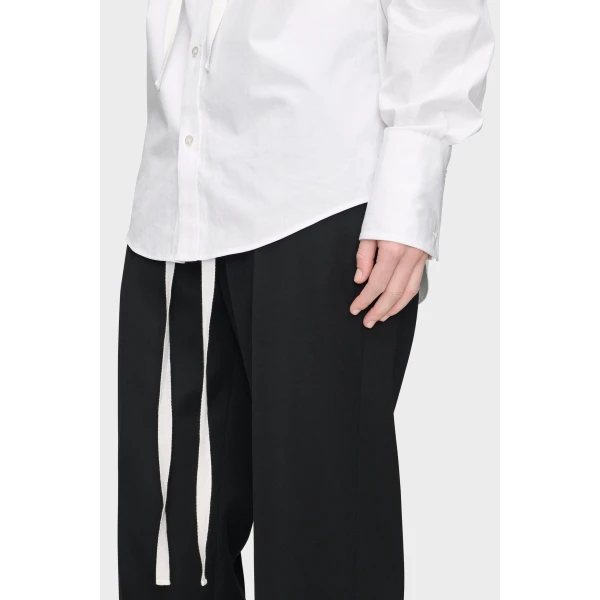 Maison Margiela V-Neck Cotton Shirt in White | Shirts | Luxury Shoes 