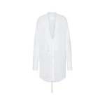 Maison Margiela V-Neck Shirt Dress in White | Luxury Shoes 