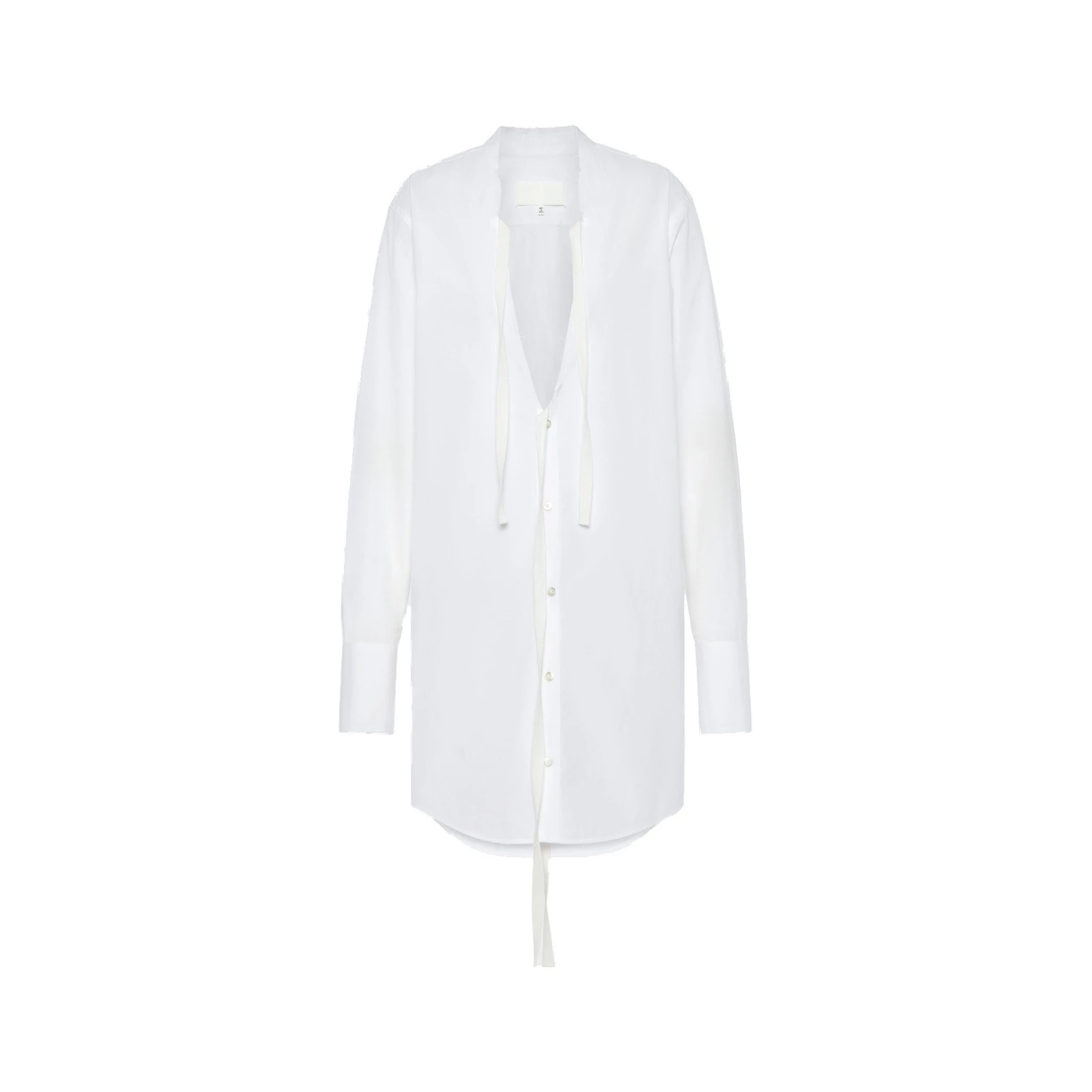 Maison Margiela V-Neck Shirt Dress in White Maison Margiela V-Neck Shirt Dress in White | Luxury Shoes