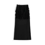 Maison Margiela Velvet Panel Maxi Skirt in Black | Luxury Shoes 