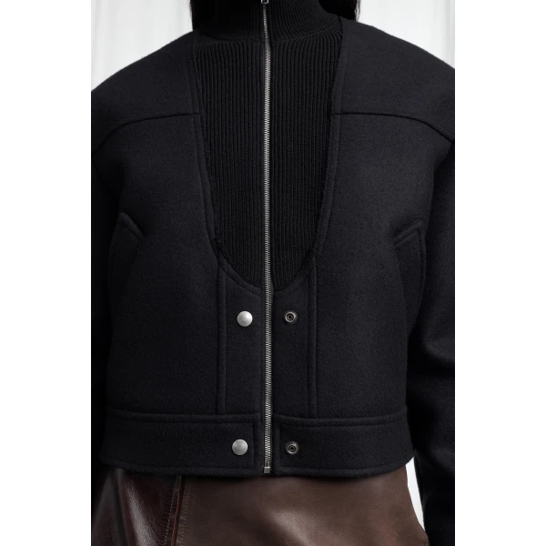 Maison Margiela Virgin Wool Bomber Jacket in Black | Jackets | Luxury Shoes 