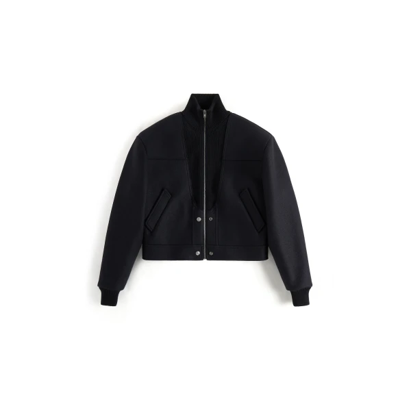 Maison Margiela Virgin Wool Bomber Jacket in Black | Luxury Shoes 