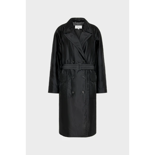 Maison Margiela Virgin Wool Double-Breasted Coat in Black | Wool Coat | Luxury Shoes 