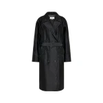 Maison Margiela Virgin Wool Double-Breasted Coat in Black | Luxury Shoes 
