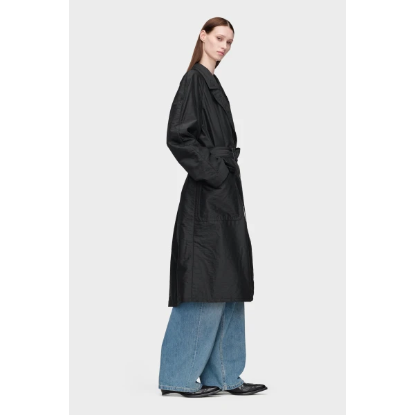 Maison Margiela Virgin Wool Double-Breasted Coat in Black | Wool Coat | Luxury Shoes 