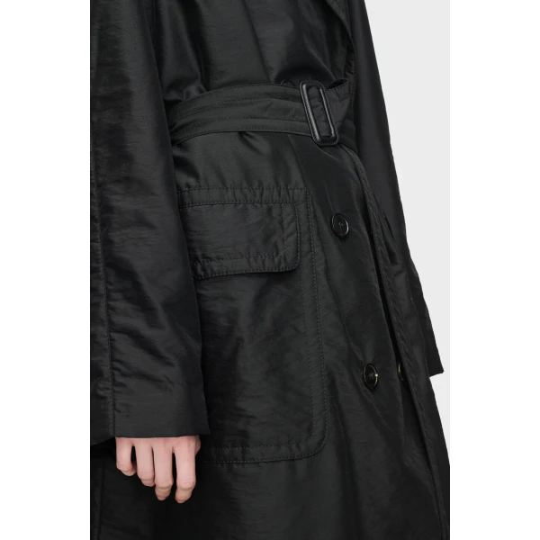 Maison Margiela Virgin Wool Double-Breasted Coat in Black | Wool Coat | Luxury Shoes 