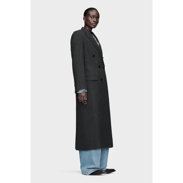Maison Margiela Virgin Wool Long Coat in Black | Wool Coat | Luxury Shoes 