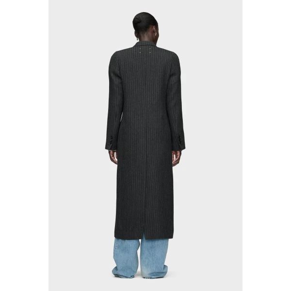Maison Margiela Virgin Wool Long Coat in Black | Wool Coat | Luxury Shoes 