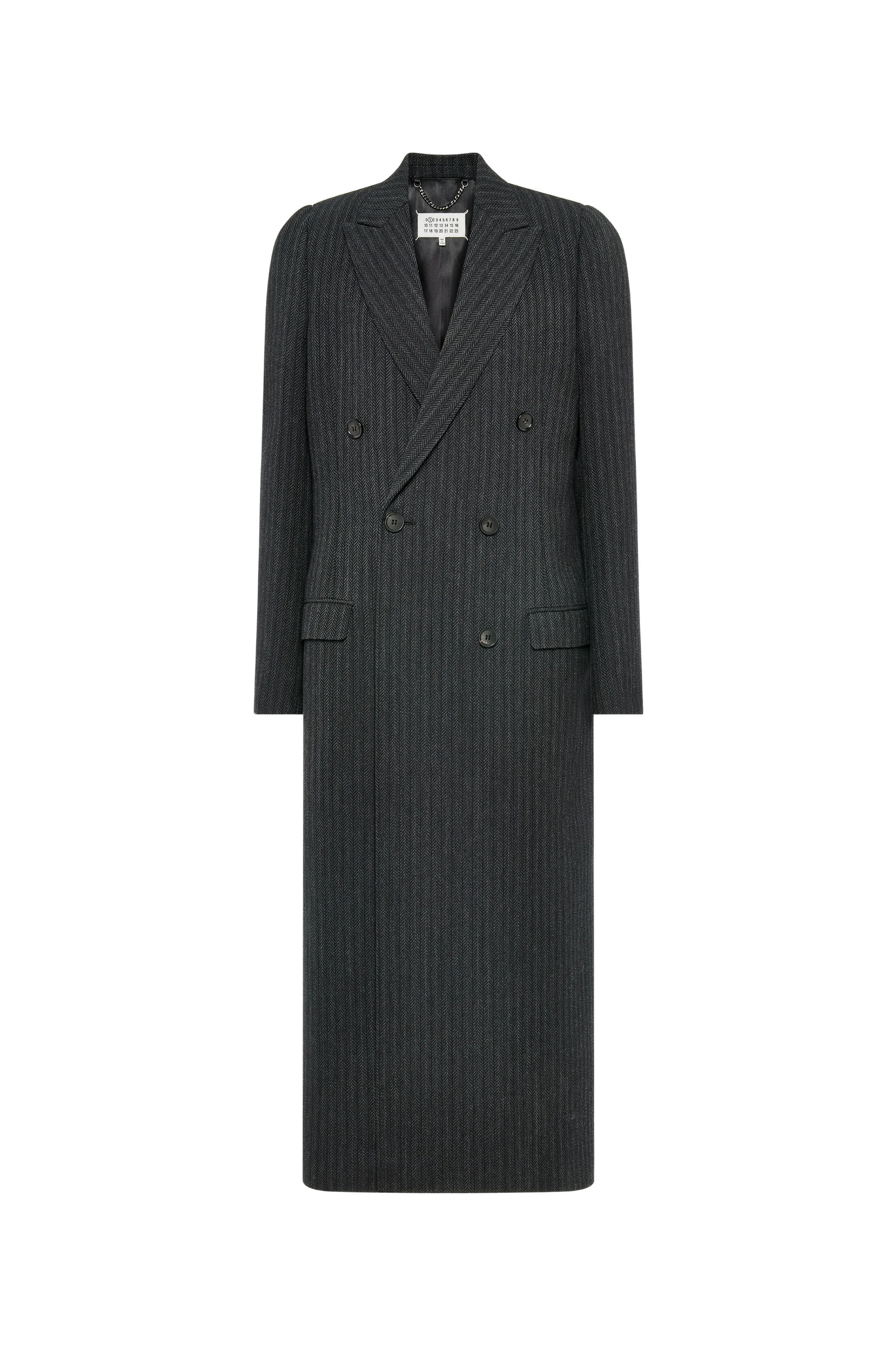 Maison Margiela Virgin Wool Long Coat in Black Maison Margiela Virgin Wool Long Coat in Black | Luxury Shoes