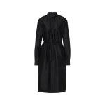 Maison Margiela Virgin Wool Midi Shirt Dress in Black | Luxury Shoes 