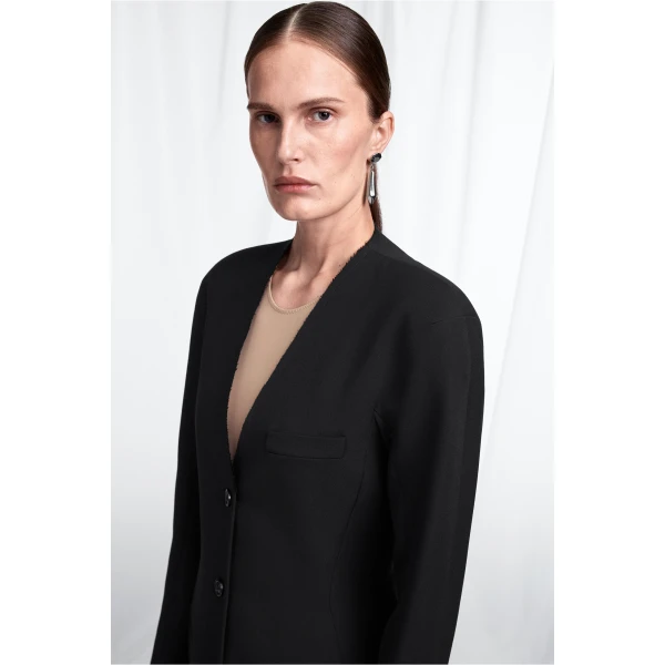 Maison Margiela Virgin Wool Mini Dress in Black | Mini Dresses | Luxury Shoes 